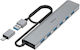 Hama USB-Hub 7 Ports USB 3.2 Gen 1 5 Gbit/s inklusive USB-C-Adapter und Netzteil