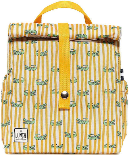 The Lunch Bags Crocodile Σχολικό Ισοθερμικό Τσαντάκι Φαγητού Χειρός 5lt Κίτρινο 21x16x24cm