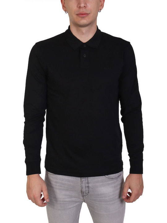 Boss Polo Μπλούζα Μακρυμάνικη Μαύρη