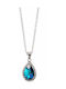 Oxzen Halskette aus Silber Blau