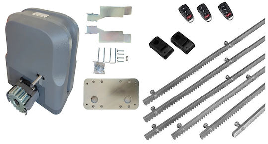 Doorado Σετ Μοτέρ Συρόμενης Γκαραζόπορτας Slg600-kit361 3 Τηλεχειριστήρια 6 Μέτρα Κρεμαγιέρα Φωτοκύτταρα Ενσύρματα