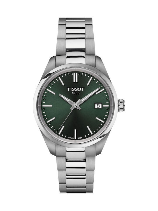 Tissot Γυναικείο Ρολόι 34mm Μπαταρίας με Ασημί Ατσάλινο Μπρασελέ
