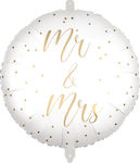 Balloon Foil Marriage White 45cm