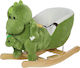 Aiyaplay Wooden Rocking Toy Dinosaur for 18+ months with Sounds & Music Green