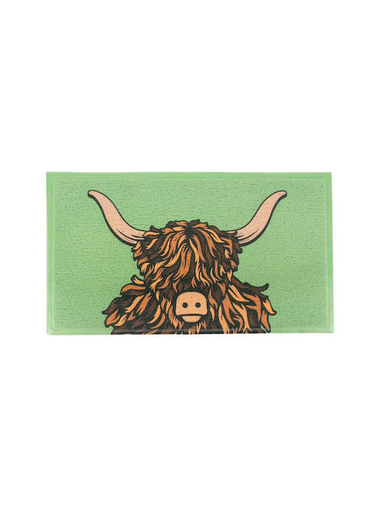 Artsy Mats Πατάκι Εισόδου Green Highland Cow Πράσινο 70x40εκ.