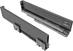 Hugobox Οδηγοί-συρταριού Πλαϊνοί Φρένο Slim Ανθρακί 199x500mm 2τεμ