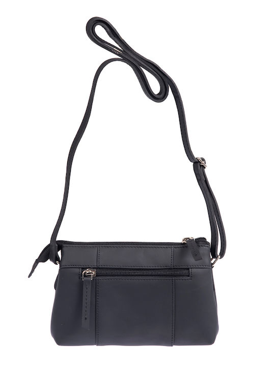 Leder Damentasche Schultertasche Schwarz