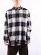 Long-sleeved Flannel Shirt Checked Sky Captain