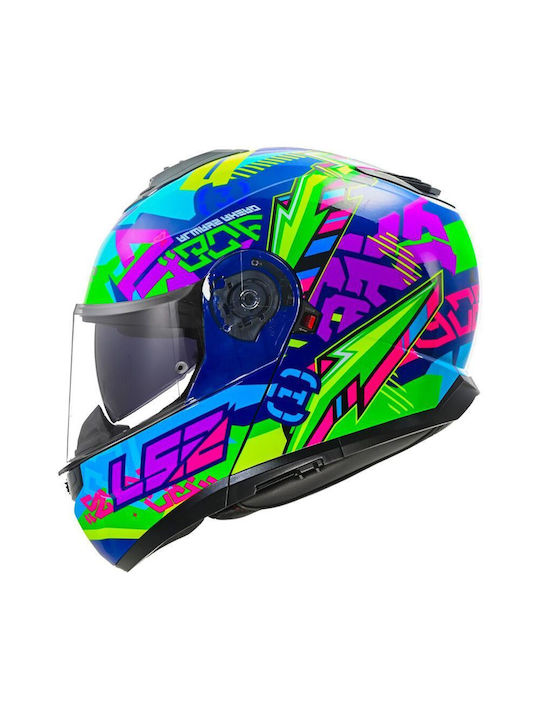 LS2 Strobe II Negru mat/roz Cască Moto Flip-Up ECE 22.06 1580gr cu