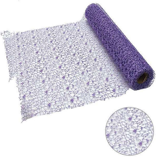 Roll Decorative Fabric Artificial Leather Purple Glitter