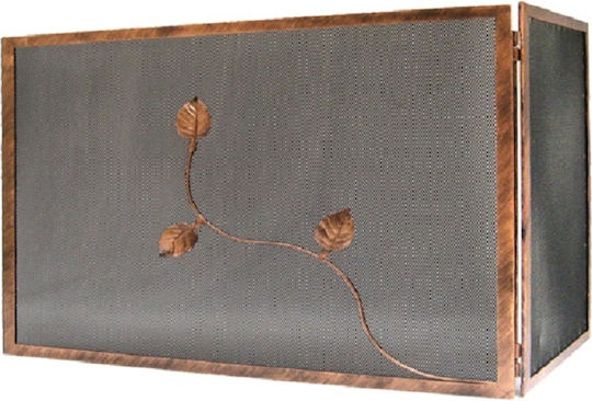 GTMED Ecran de protecție pentru șemineu din metal cu 2 foi x80cm Cupru
