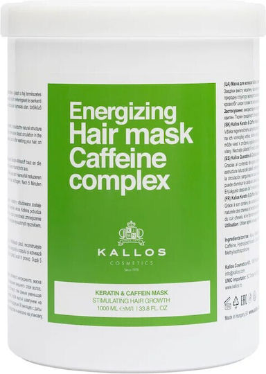 Kallos Caffeine Complex Energizing Hair Mask For Hydration With Keratin 1000ml