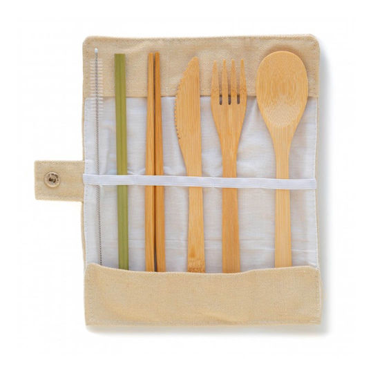 Yoko Design Baby Cutlery Set made of Bamboo in Case 6pcs