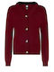 Women's Cardigan with Buttons Burgundy D2G4A216
