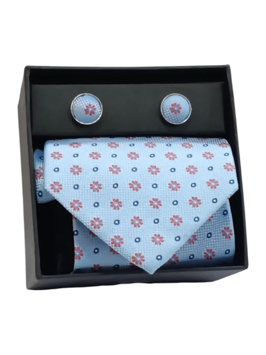 Pierre Cardin Gift Set Satin Tie Cufflinks Light Blue Color 90249-190