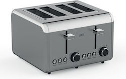 Life Brekky Φρυγανιέρα 4 Θέσεων 1500W Inox