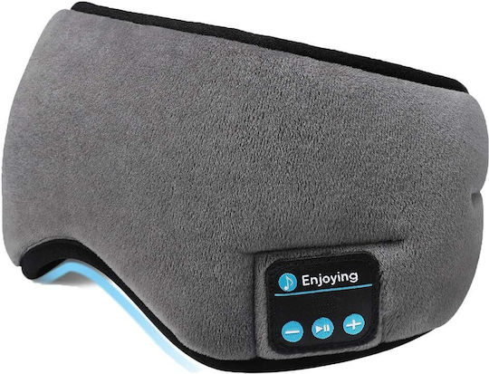 Hr-01 Μάσκα Ύπνου Πολυεστερική με Bluetooth Ακουστικά Γκρι