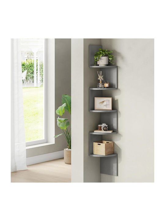 Corner Bookcase 20x20x126cm Gray