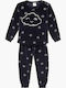 Minerva Kids' Pajamas Winter Cotton Dark Blue SNOW FLAKES