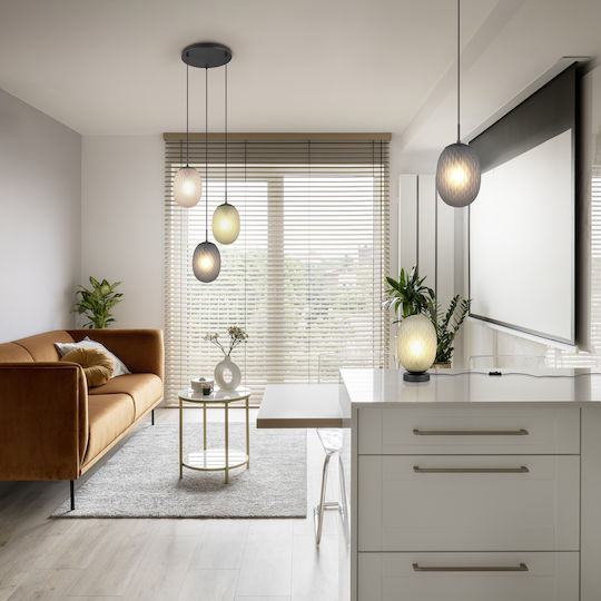 Trio Lighting Κρεμαστό Φωτιστικό Μαύρο 43x150εκ.