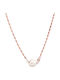 Morellato Necklace from Pink Gold Plated Steel with Pearls & Diamond