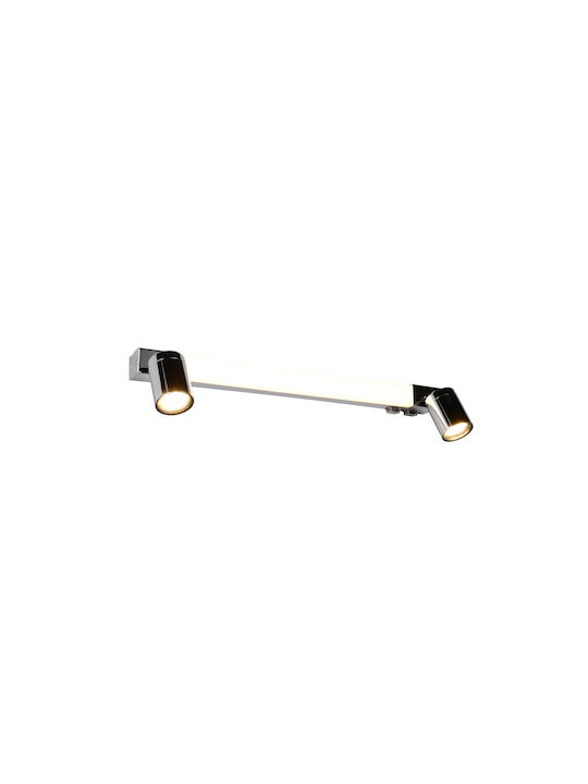 Trio Lighting Модерен Осветително тяло За баня с фасунга GU10 Сребрист 60x18см.