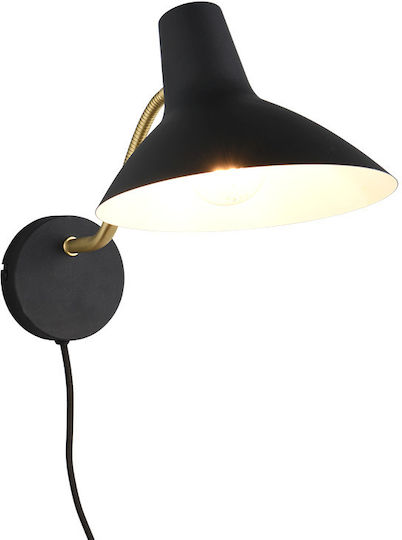 Trio Lighting Modern Leuchte Wand Steckdose mit Fassung E27 Schwarz 20cm