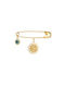Child Safety Pin made of Gold Plated Silver with Constantinato for Girl