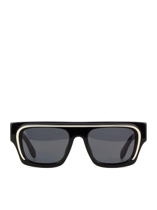 Palm Angels Unisex Sunglasses with Black Plastic Frame and Black Lens