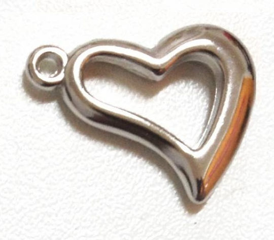 Silver Plastic Jewelry Material in Shape Heart
