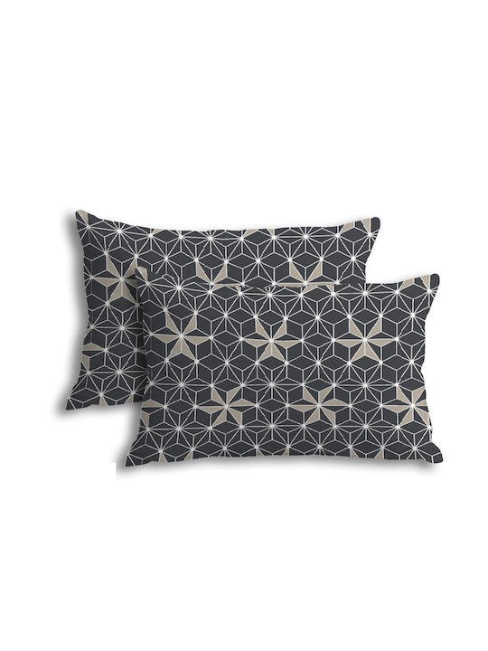 My Home Luxury Dona Pillowcase Set Black 50x70cm.