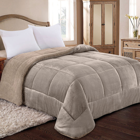 Adam Home Κουβερτοπάπλωμα με Γέμιση Microfiber Ημίδιπλο 180x240εκ. (805) Taupe 740 GSM