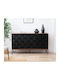 Bufet Zuma cu Oglindă Walnut Black 148x40x148cm