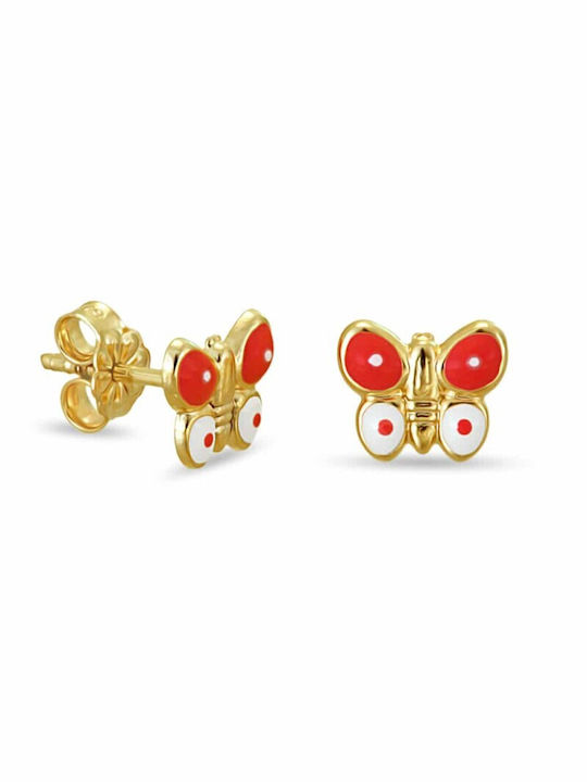 Atofio Kosmima Детски Обеци Studs Пеперуди от Злато 9K