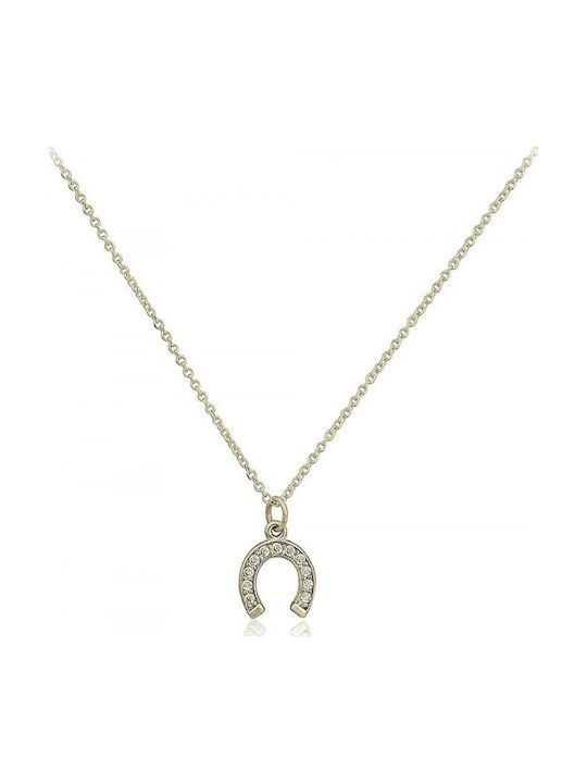Atofio Kosmima Charm Bogen aus Weißgold 9 K mit Zirkon