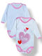 Babydom Set Babystrampler Langärmliges Pink, White 2Stück