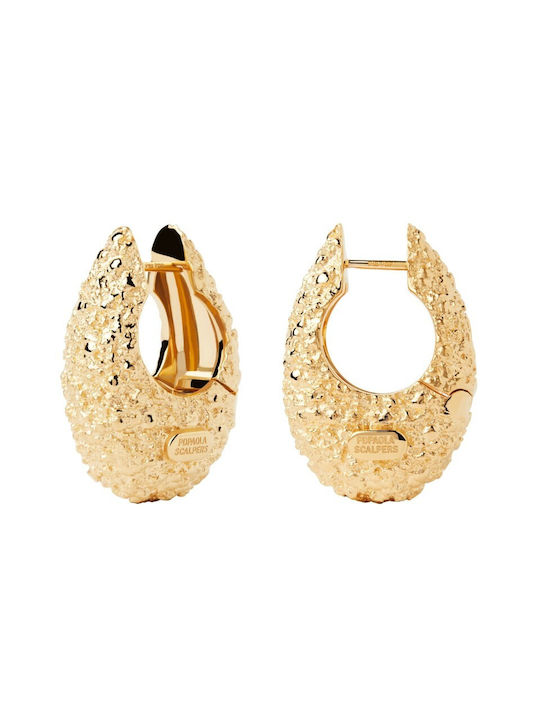 P D Paola Earrings Hoops made of Silver Gold Plated
