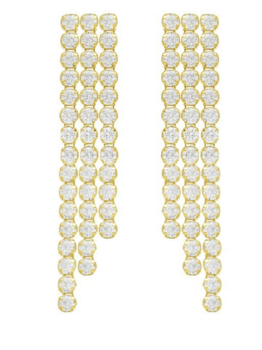 Victoria Cruz Earrings made of Silver Gold Plated with Stones