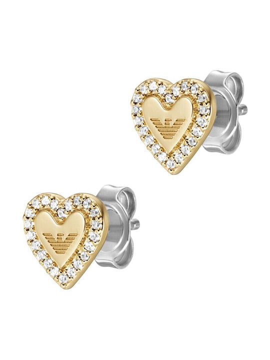 Emporio Armani Sentimental Earrings Gold Plated with Stones