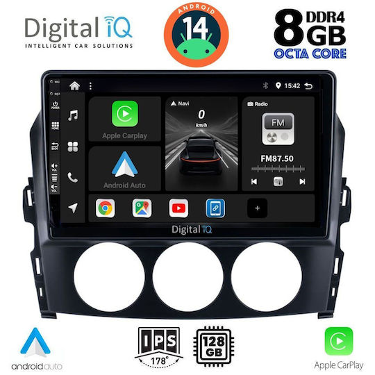 Digital IQ Car Audio System for Mazda MX-5 2005-2015 (Bluetooth/USB/AUX/WiFi/GPS/Apple-Carplay/Android-Auto) with Touch Screen 9"