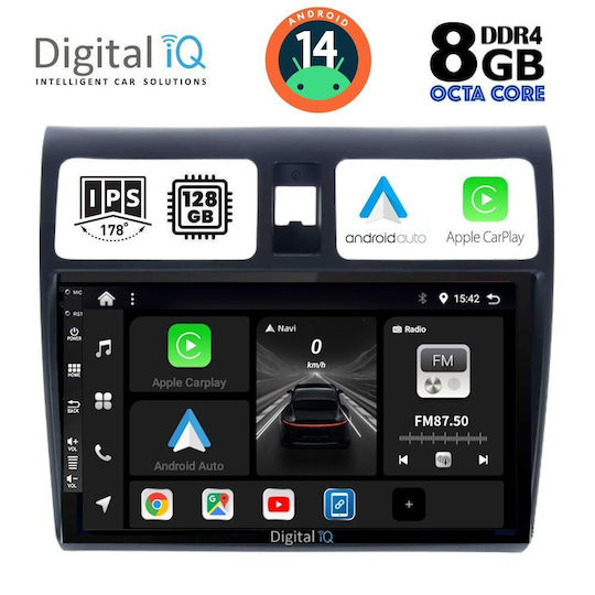 Digital IQ Auto-Audiosystem für Suzuki Swift 2005-2011 (Bluetooth/USB/AUX/WiFi/GPS/Apple-Carplay/Android-Auto) mit Touchscreen 10"