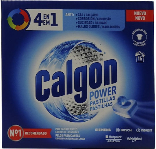 Calgon Power 4 in 1 Αποσκληρυντικό σε Ταμπλέτες 15 κάψουλες