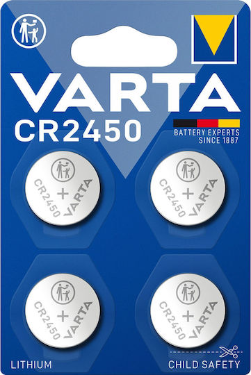 Varta Μπαταρίες Λιθίου Ρολογιών CR2450 4τμχ