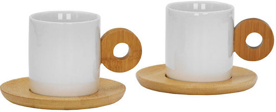 InTheBox Set Tassen Kaffee aus Porzellan Weiß 2Stück