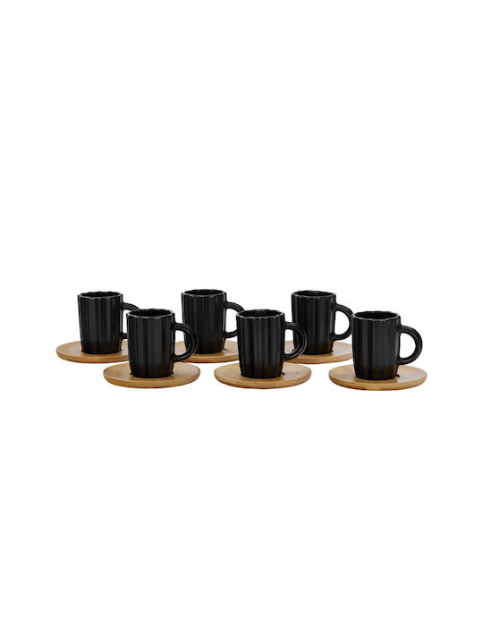 InTheBox Set of Cups Espresso Porcelain Black 6pcs