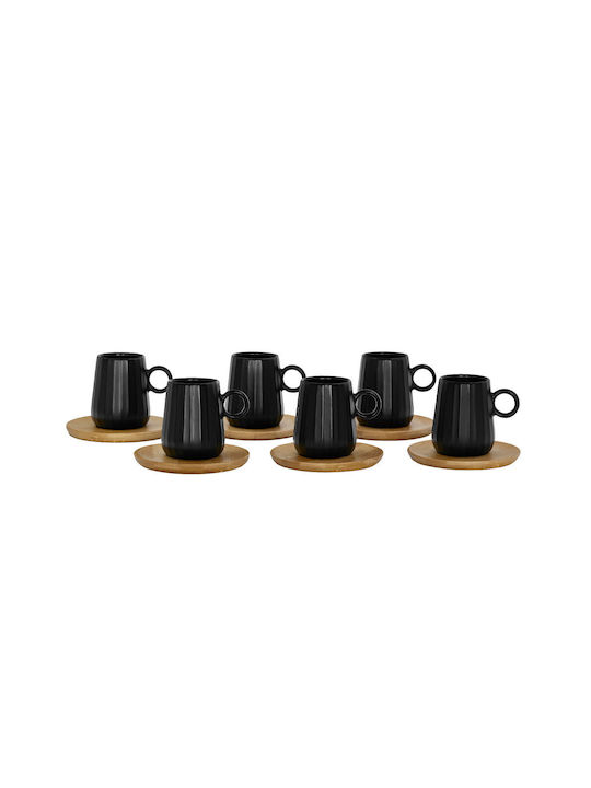 InTheBox Set of Cups Espresso Porcelain Black 6pcs