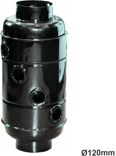 Stahlkamin-Wärmesammler Metall Ofenrohr Ø120 Schwarz 127160