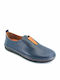 Γυναικεία Slip-On Δερμάτινα Μπλε