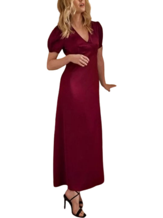 Maxi Βραδινό Φόρεμα Dark Red
