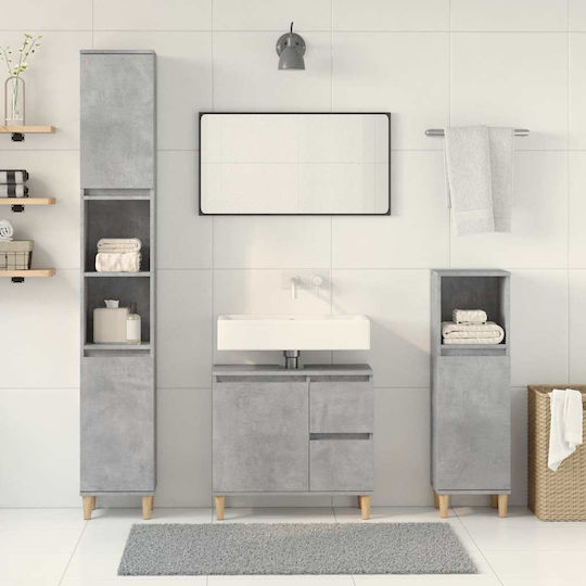 vidaXL Set de Mobilier Blat cu Lavoar L65xW60xH33cm Beton gri